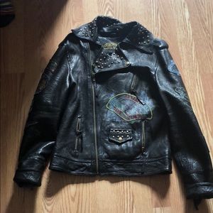 Ed hardy classic leather jacket